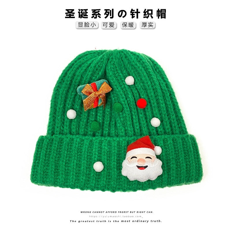 Women's Cute Santa Claus Eaveless Wool Cap