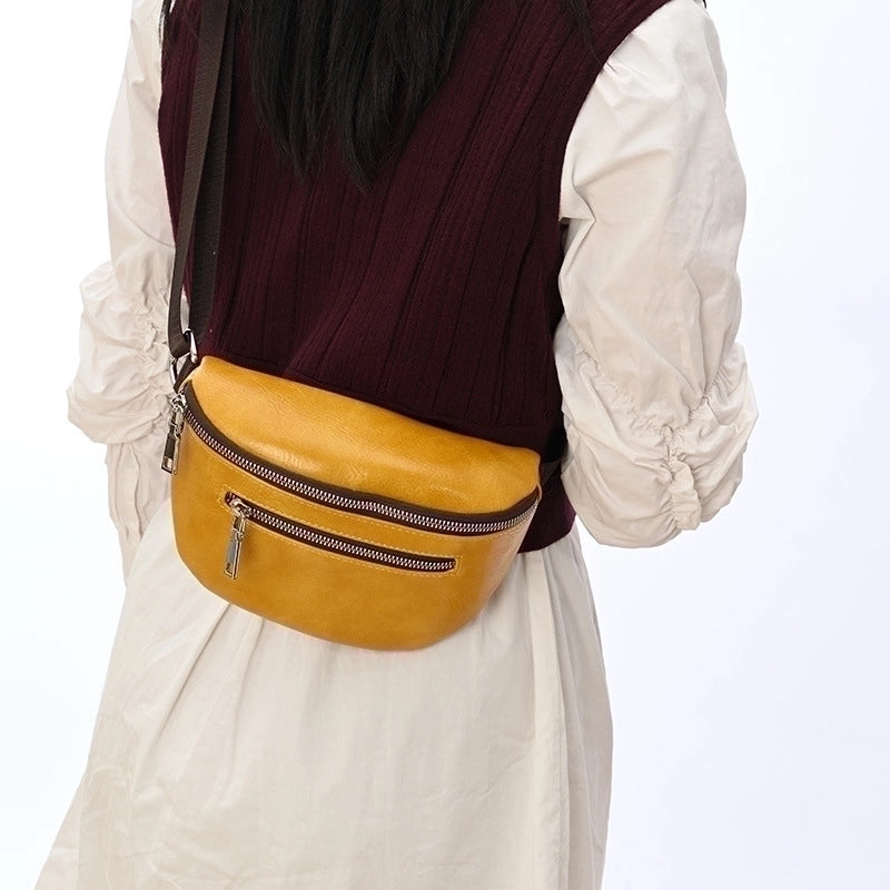 3 Pieces Women's Fashion Solid Color Pu Leather Waist Bags