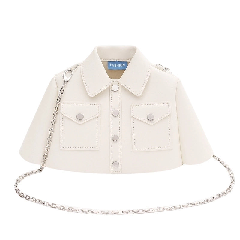 Women's Medium Pu Leather Solid Color Basic Streetwear Square Zipper Shoulder Bag Crossbody Bag Chain Bag
