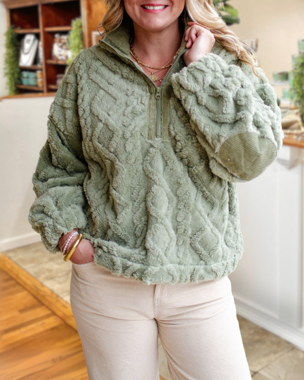 Twist Plush Half-Zip Pullover