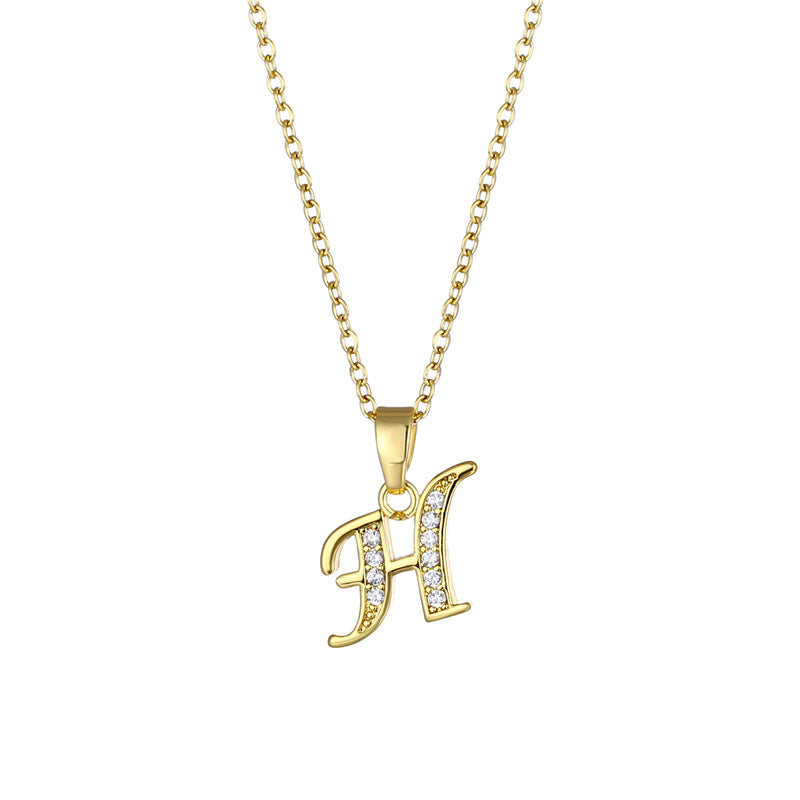 Minimalist Letter Text Number Stainless Steel Electroplating Necklaces
