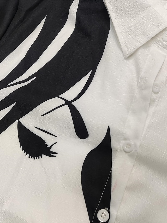 Women's Shirt Blouse Black Pink Army Green Graphic Floral Button Print Long Sleeve Daily Weekend Tropical Vintage Shirt Collar Regular Floral S