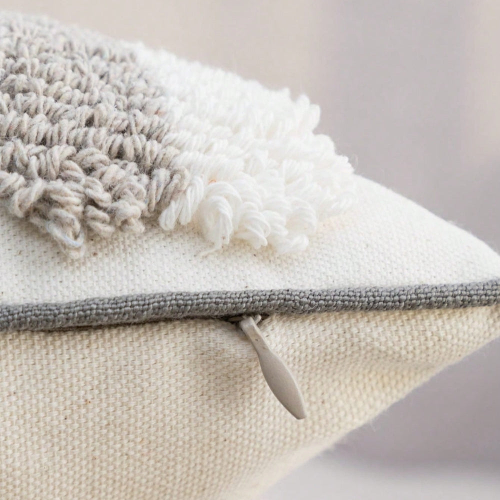 Nuvia Grey White Cushion Cover
