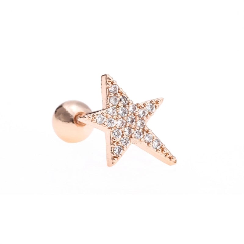 Ear Cartilage Rings & Studs Sweet Star Brass Gem