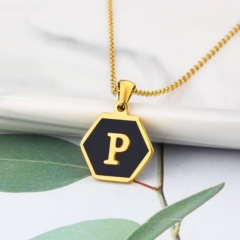 Titanium Steel Minimalist Plating Letter Necklace
