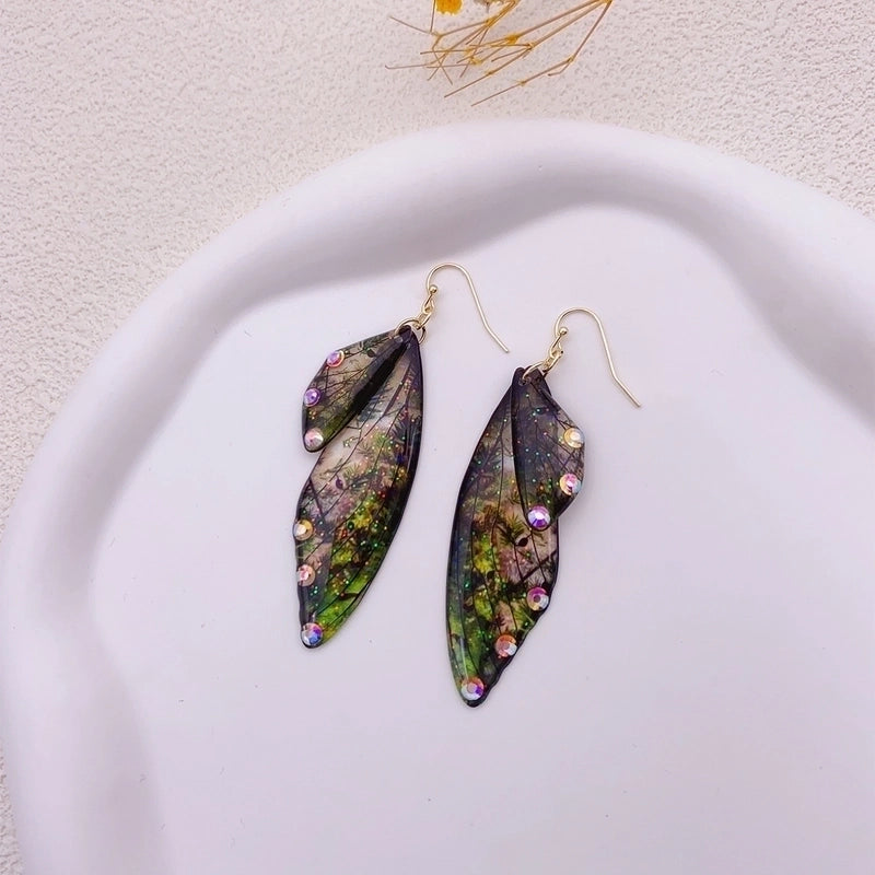 1 Pair Minimalist Wings Copper Epoxy Women's Drop Earrings