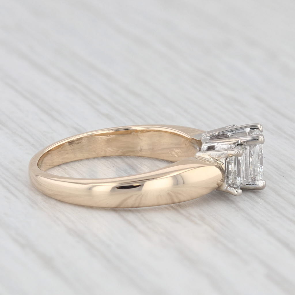 1.06ctw Princess Diamond 3-Stone Engagement Ring 14k Gold Size 5.25