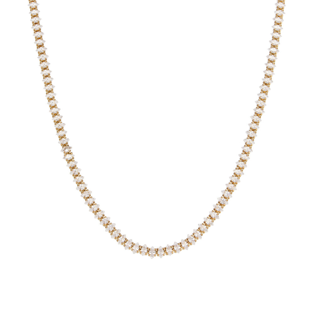 Fashion Stripe Geometric Stainless Steel 18K Gold Plated Necklaces