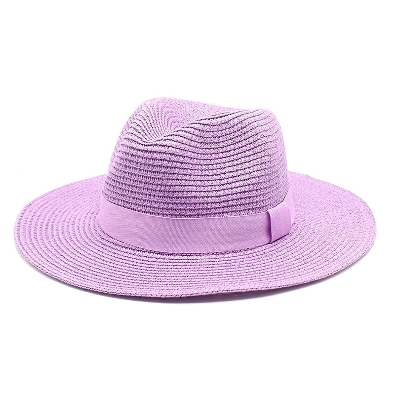 Unisex Minimalist Solid Color Flat Eaves Fedora Hat