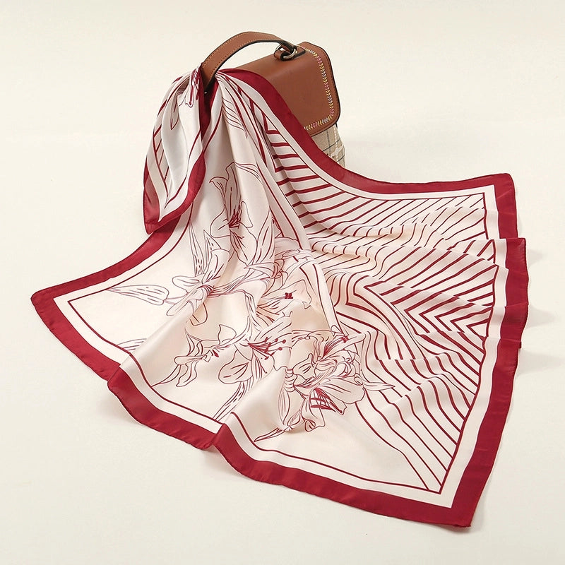 Women's Streetwear Geometric Brocade Satin Printing Kerchief