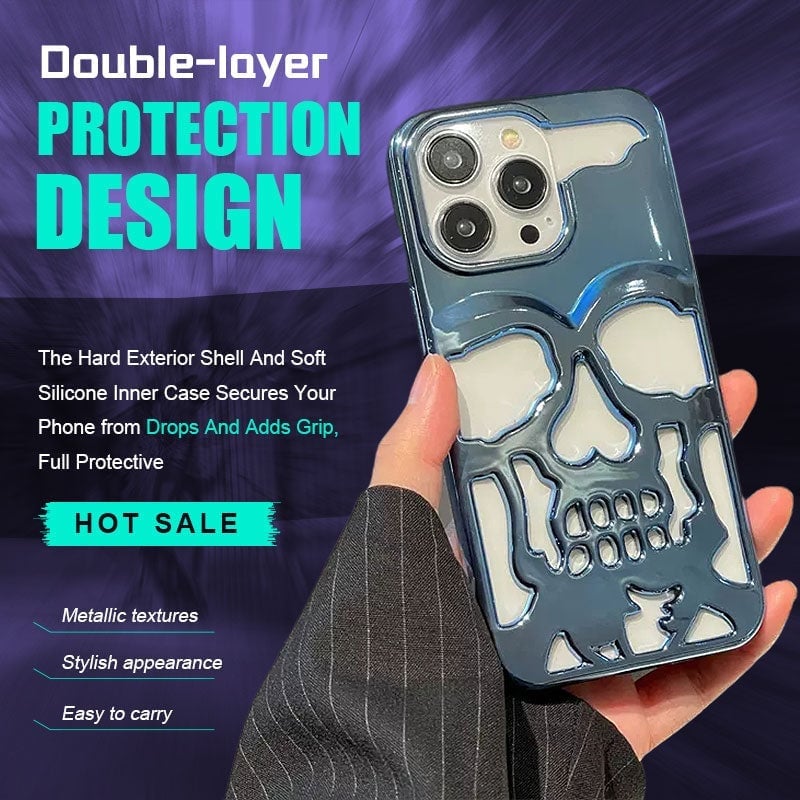 Plated Skull Case Cover For iPhone