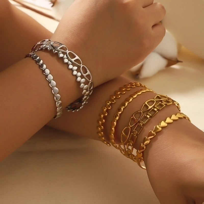 Vintage Style Circle 304 Stainless Steel Bangle In Bulk