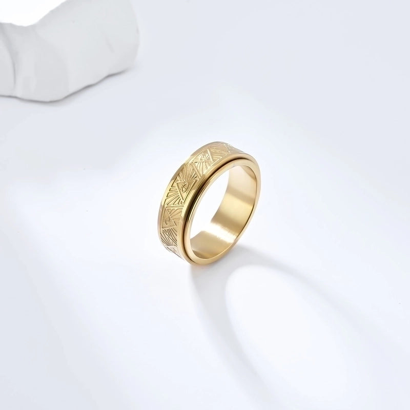 Vintage Style Geometric Devil's Eye Titanium Steel Rings