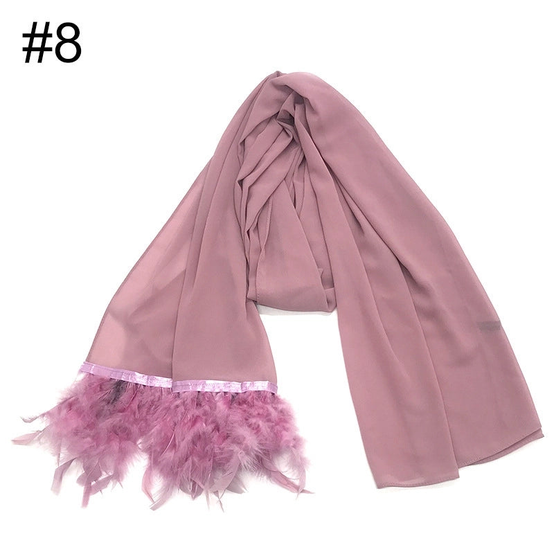 Women's Sweet Solid Color Polyester Scarf