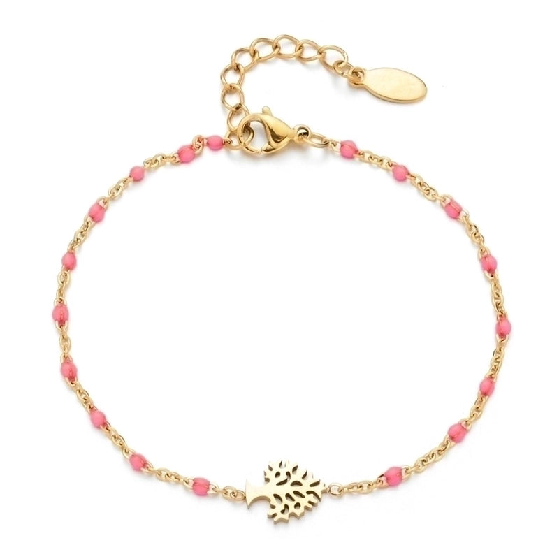 Retro Minimalist Tree Stainless Steel Plating Bracelets