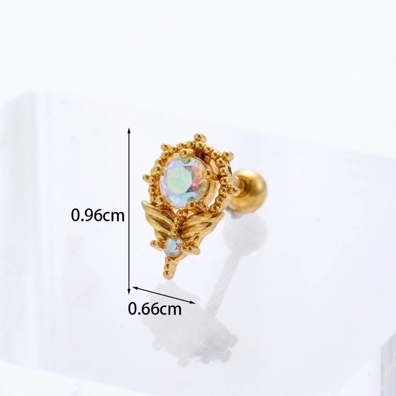 Ear Cartilage Rings & Studs Geometric Copper Plating Artificial Gemstones