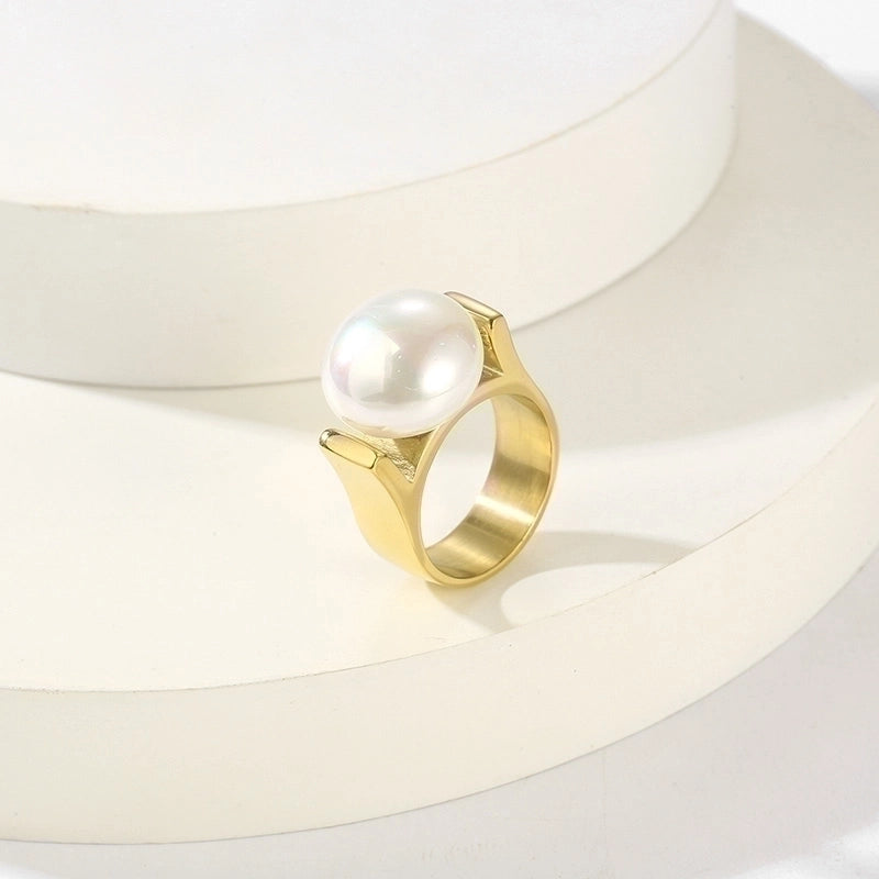 Stainless Steel Minimalist Roman Style Geometric Rings