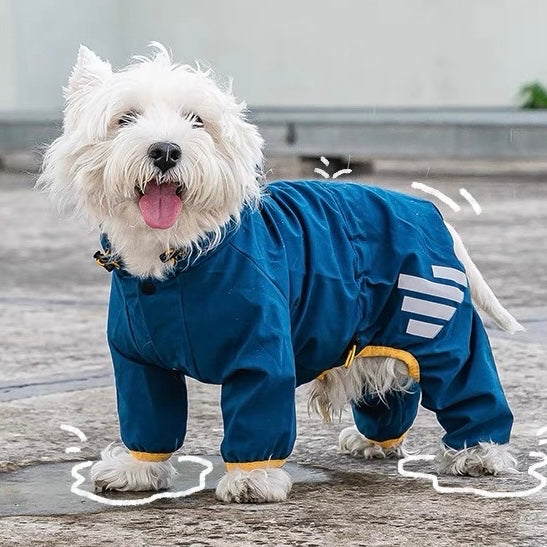 Striped Hooded Dog Raincoat Jacket