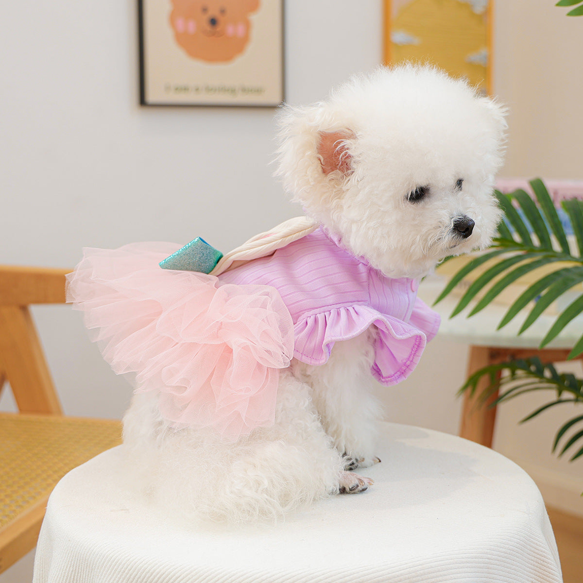 Rabbit Ear Decor Dog Cat Princess Dress