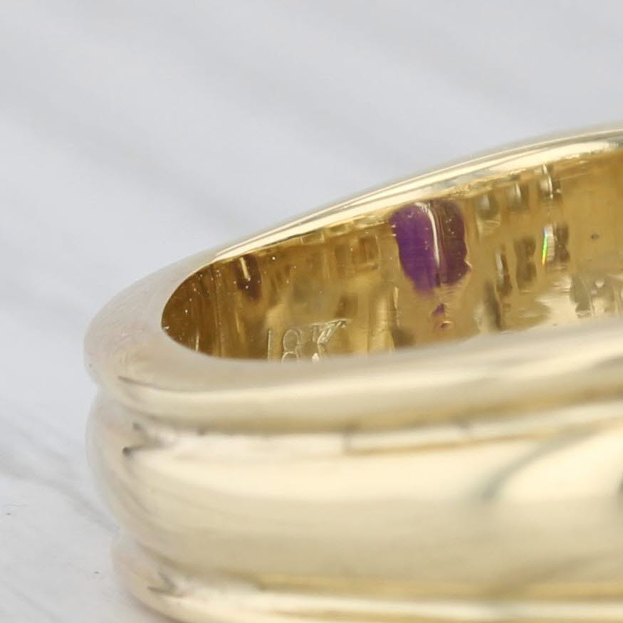 4.44ctw Oval Amethyst Diamond Ring 18k Yellow White Gold Size 11.25