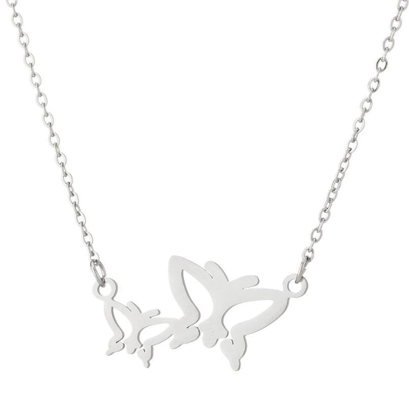Fashion Butterfly 201 Stainless Steel 18K Gold Plated Plating Stainless Steel Necklaces