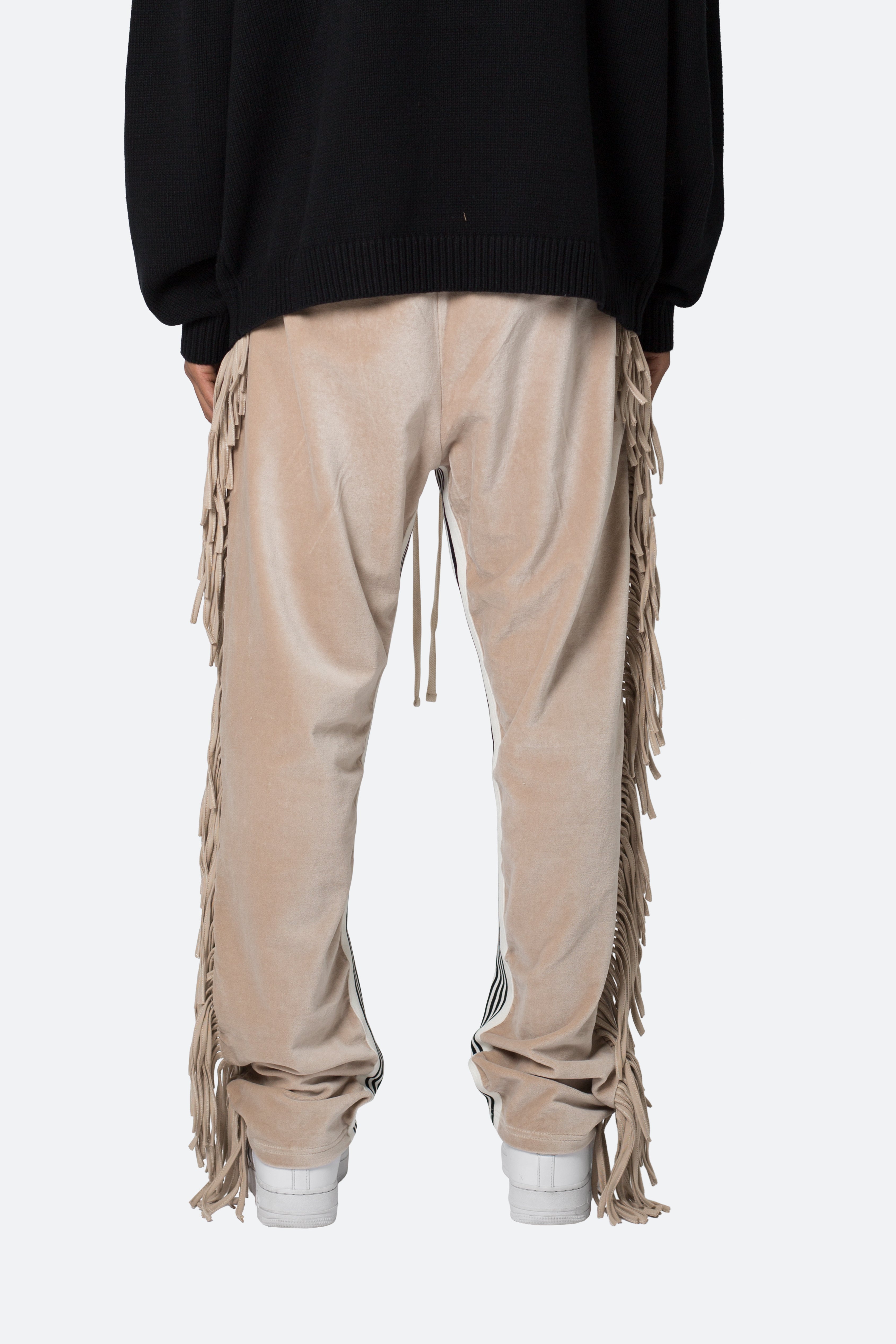 Fringe Velour Sweatpants - Dust