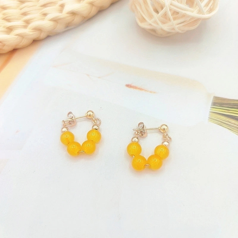 1 Pair Fashion Flower Butterfly Bow Knot Inlay Alloy Artificial Pearls Rhinestones Shell Earrings