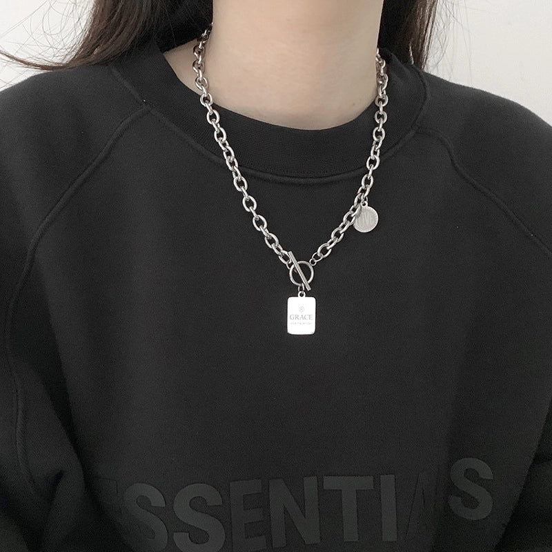 Minimalist Heart Shape Titanium Steel Pendant Necklace 1 Piece