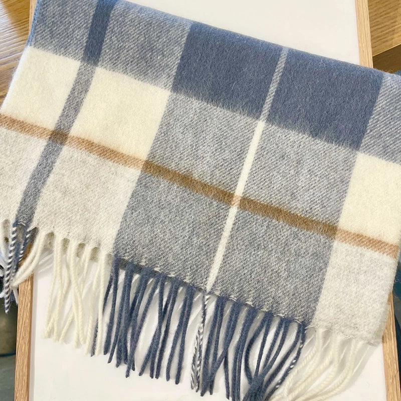 Women's Vintage Style Sweet Minimalist Stripe Plaid Artificial Wool Scarf
