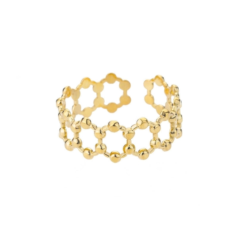 Minimalist Geometric Round Heart Shape 304 Stainless Steel 18K Gold Plated Plating Open Rings