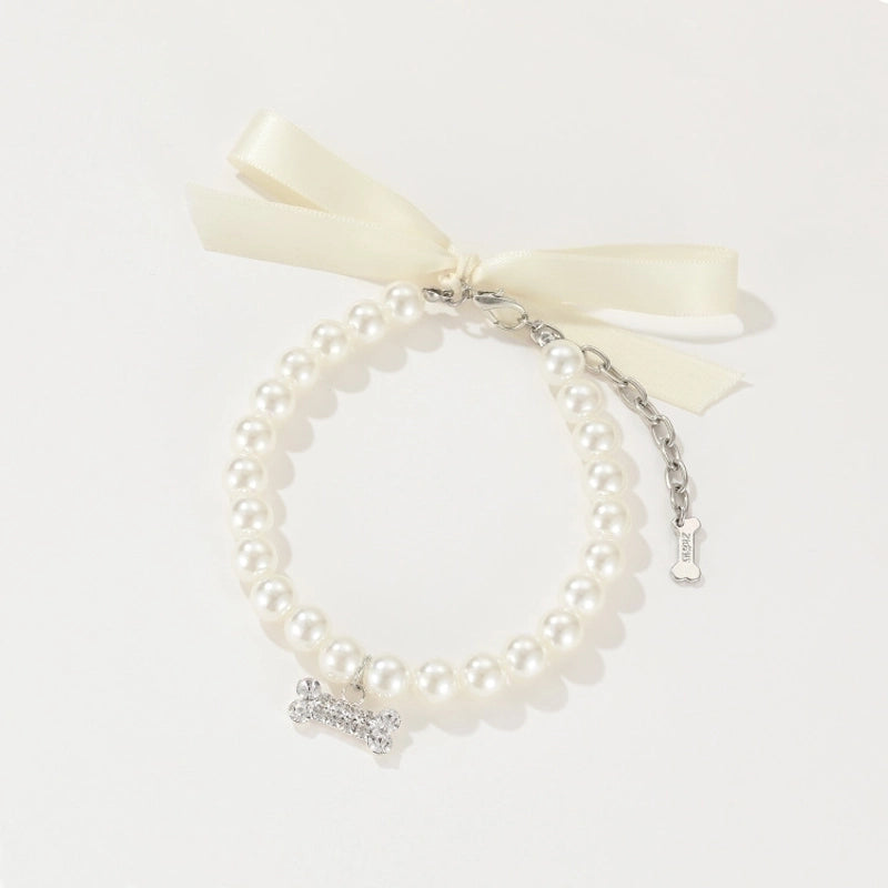 Cute Pet Supplies Leash Pearl Necklace