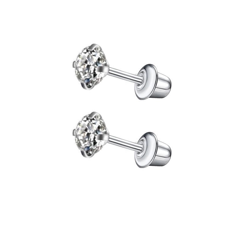 1 Pair Minimalist Cross Star Butterfly Plating Inlay Stainless Steel Zircon Ear Studs