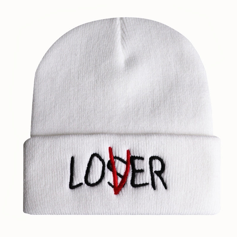 Unisex Fashion Letter Solid Color Crimping Wool Cap