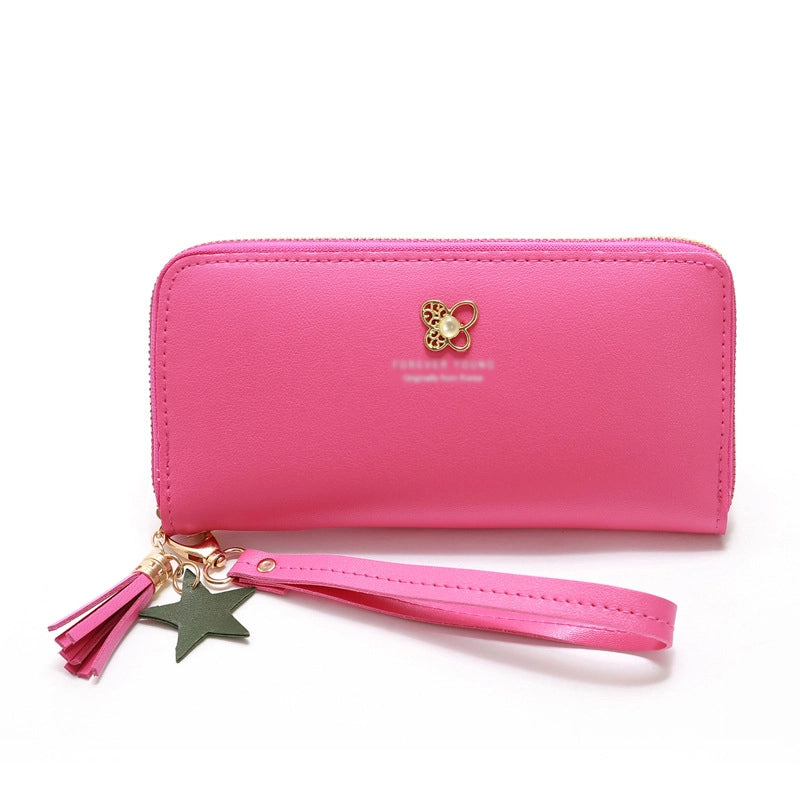 Korean Mid-length Four-leaf Zipper Multi-card Wallet