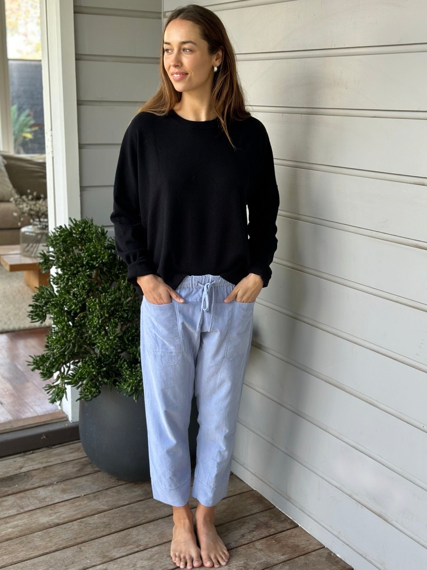 darcy pants - soft blue cord