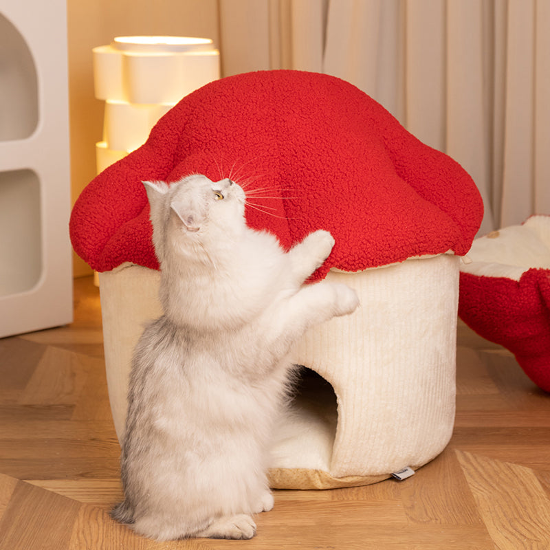 22.8'' Large Mushroom Cat Bed