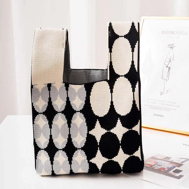 Women's Polyester Printing Classic Style Square Open Handbag