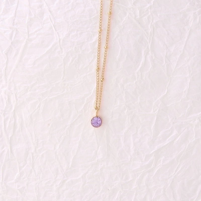 316 Stainless Steel  18K Gold Plated Minimalist Classic Style Plating Inlay Solid Color Artificial Rhinestones Pendant Necklace