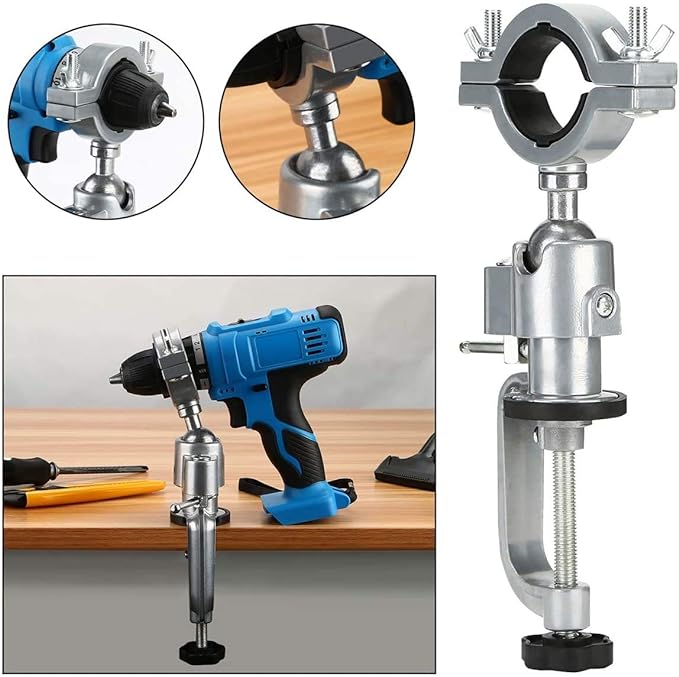 Table Bench Vises Clamp for Drill/Electric Grinder. 360° Aluminum Alloy Rotating Stand for Universal Wood Working Jewelry Making (Range 1.89 to 2.56 Inch)