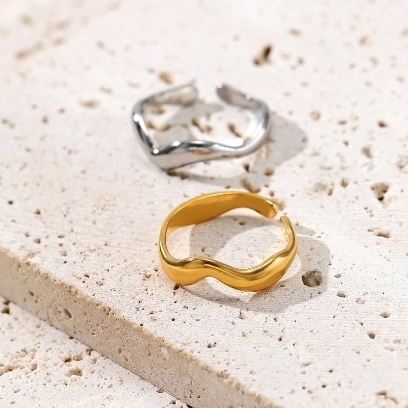 Minimalist Solid Color 304 Stainless Steel Plating Stainless Steel Rings