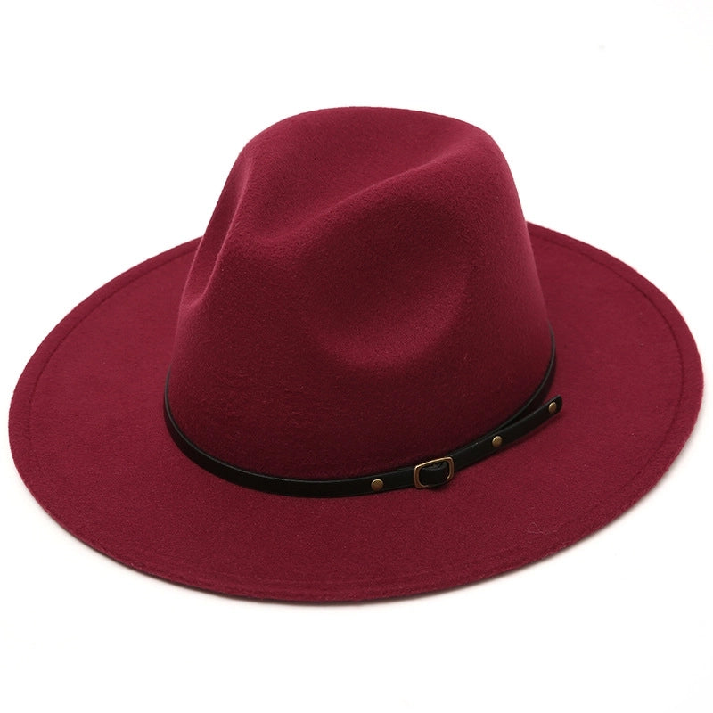 New Retro Women's Jazz Hat British Versatile Simple Woolen Hat Jazz Hat