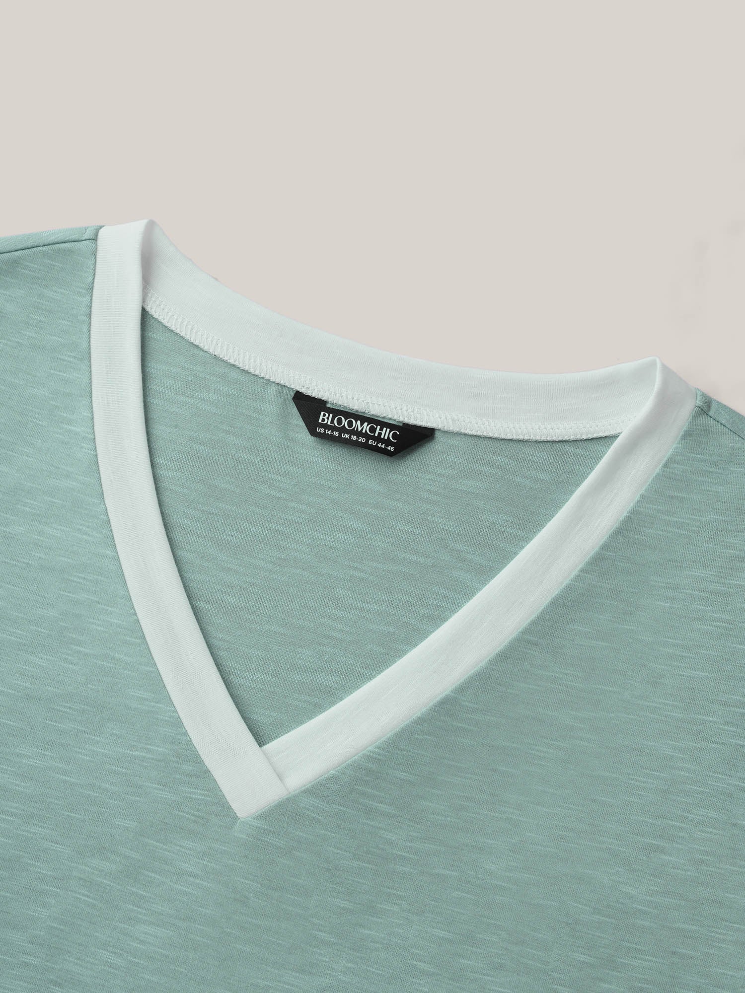 Color Contrast Bamboo Textured T-Shirt