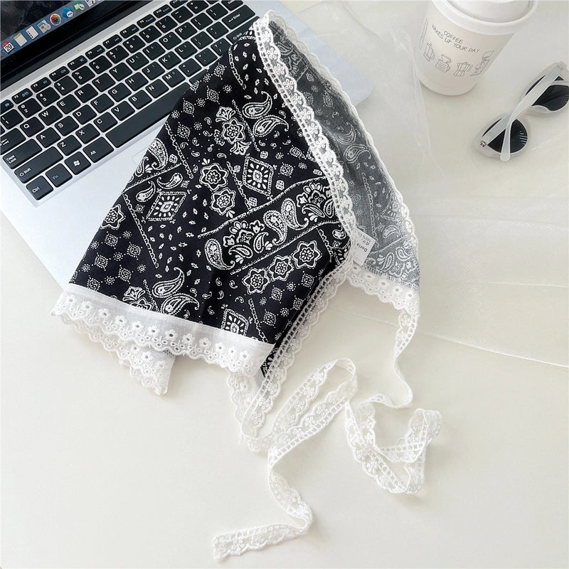 Women's Cute Sweet Lace Cotton And Linen Kerchief