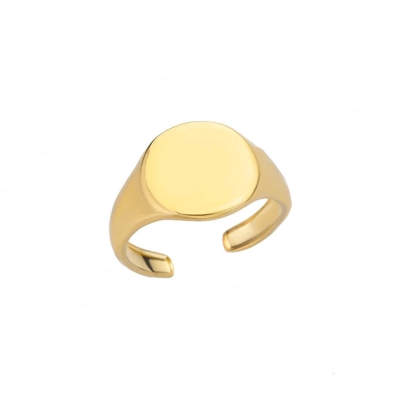 Minimalist Geometric Round Heart Shape 304 Stainless Steel 18K Gold Plated Plating Open Rings