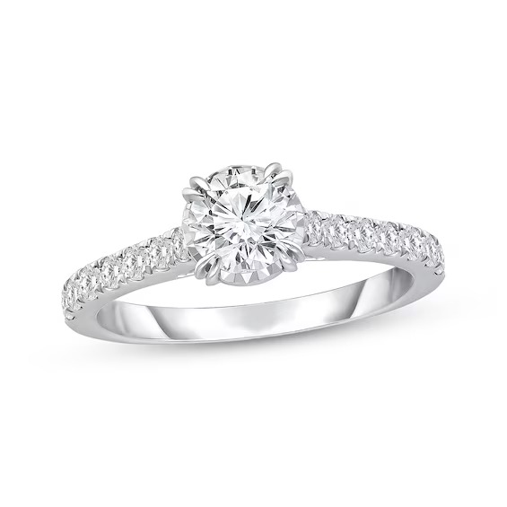 Now + Forever Round-Cut Lab-Grown Diamond Halo Engagement Ring 2 ct tw 14K White Gold