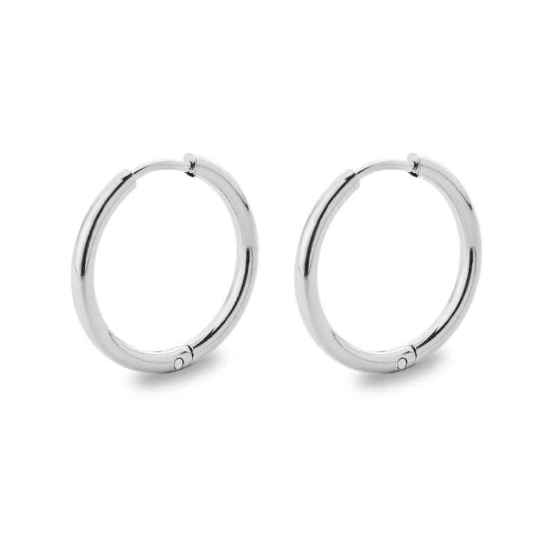 Minimalist Solid Color Stainless Steel Hoop Earrings 1 Pair