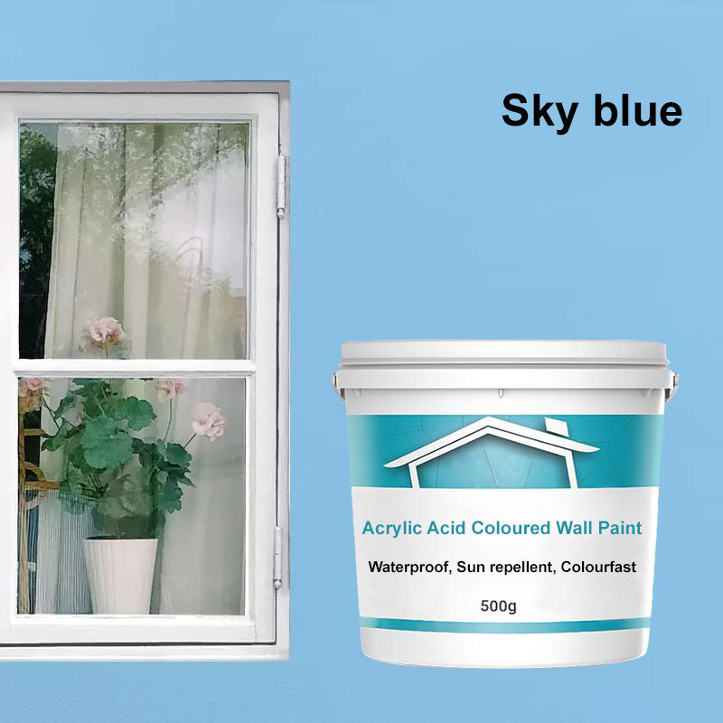 Acrylic Acid Coloured Wall Paint - Waterproof. Sun repellent. Colourfast