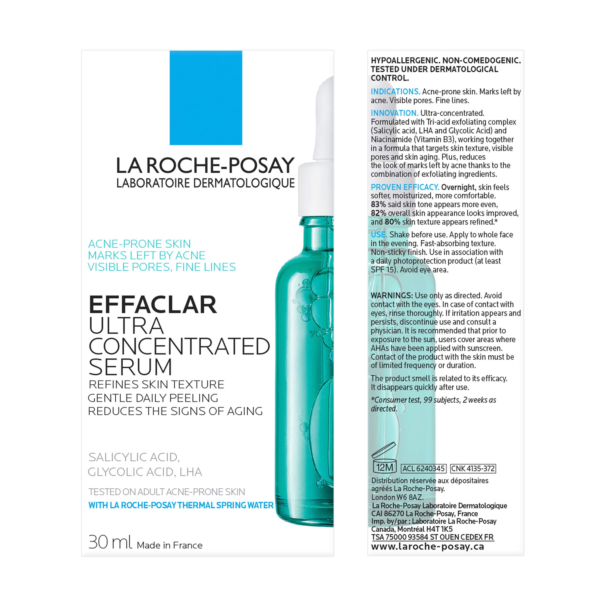 La Roche-Posay Ultra Concentrated Serum, Anti-Imprefections and Marks, For Acne Prone Skin, Effaclar, 30ml