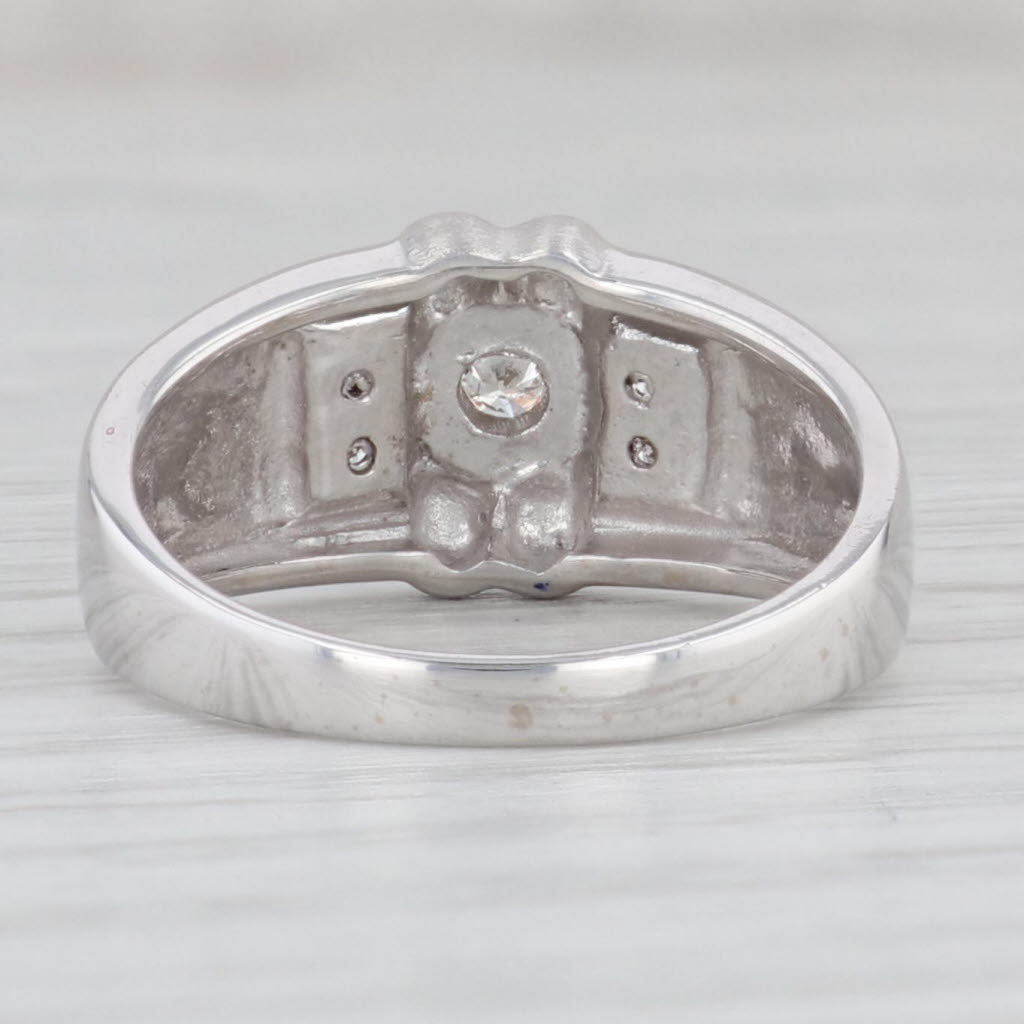 0.10ctw Round Diamond Ring 14k White Gold Size 6.75 Engagement