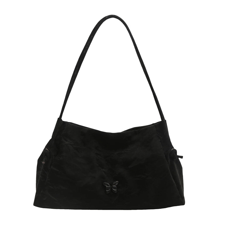 Women's Medium Canvas Solid Color Basic Classic Style Square Magnetic Buckle Shoulder Bag